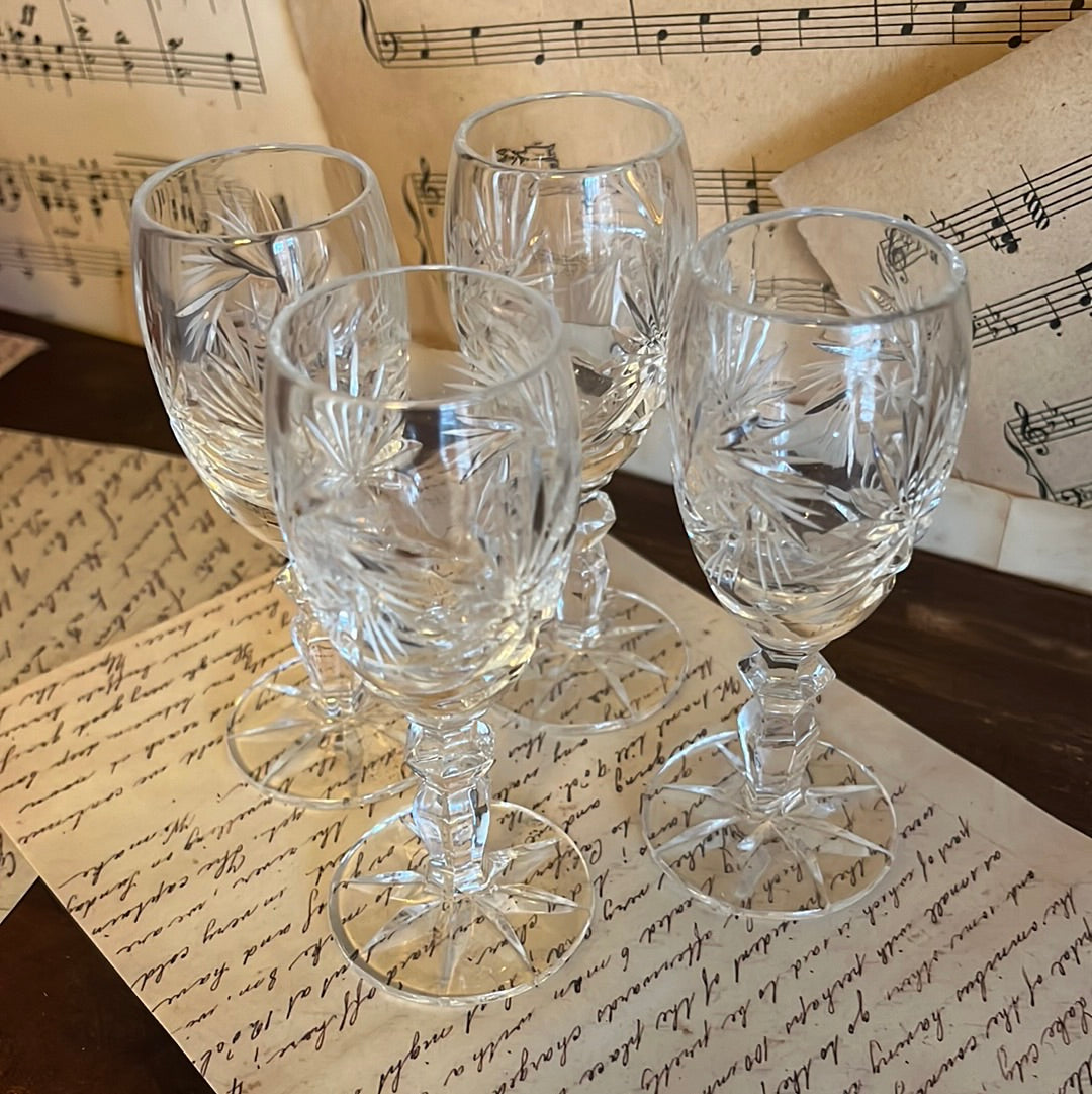 Set aus Likörgläsern aus Kristallglas