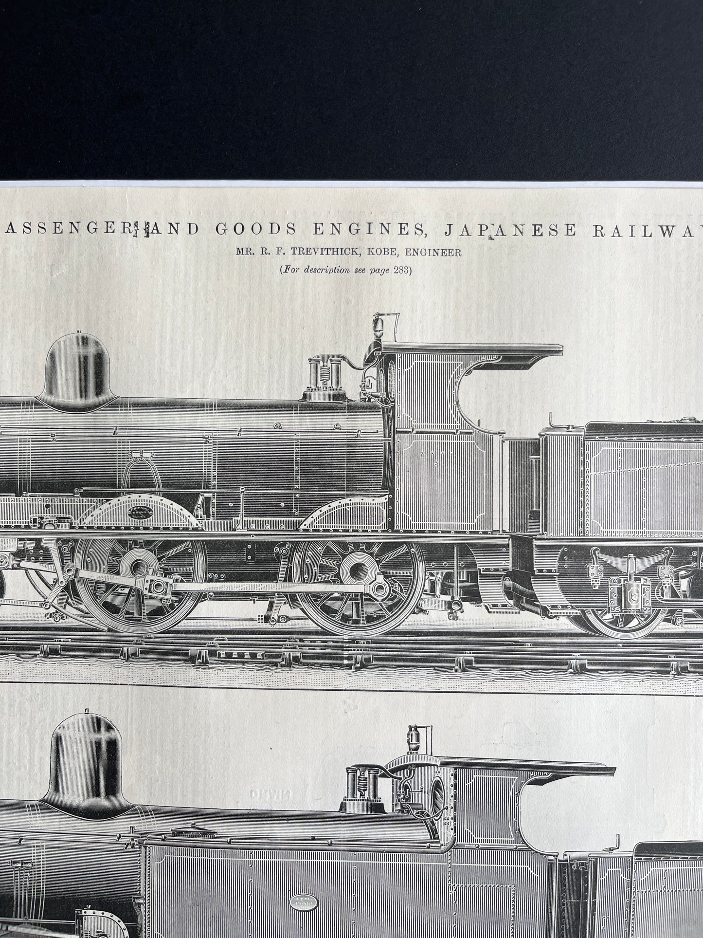 Druck von Passagier- und Gütermotoren aus The Engineer aus dem Jahr 1897