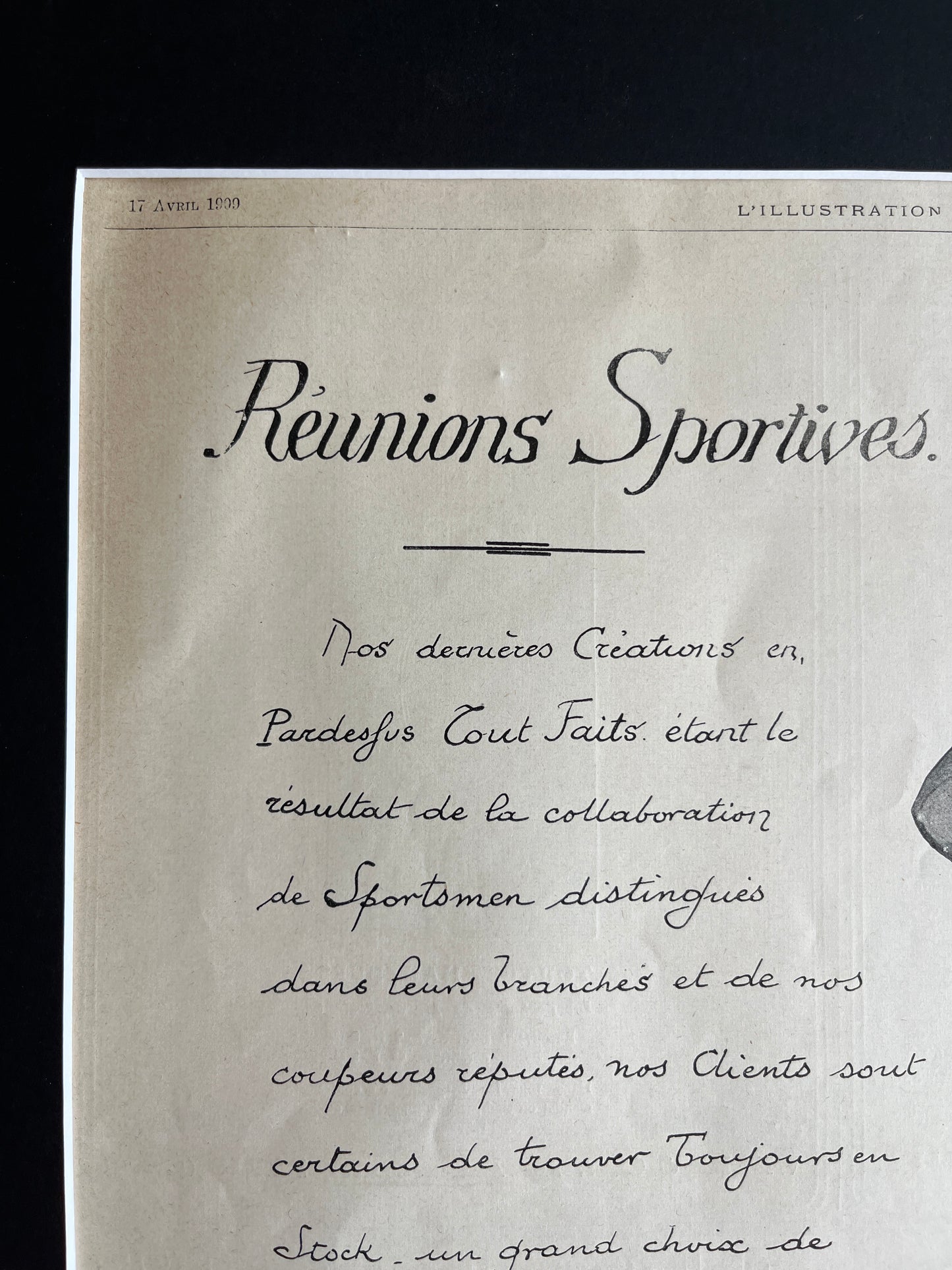 French advertising: Reunions Sportives (L'illustration from 1909)