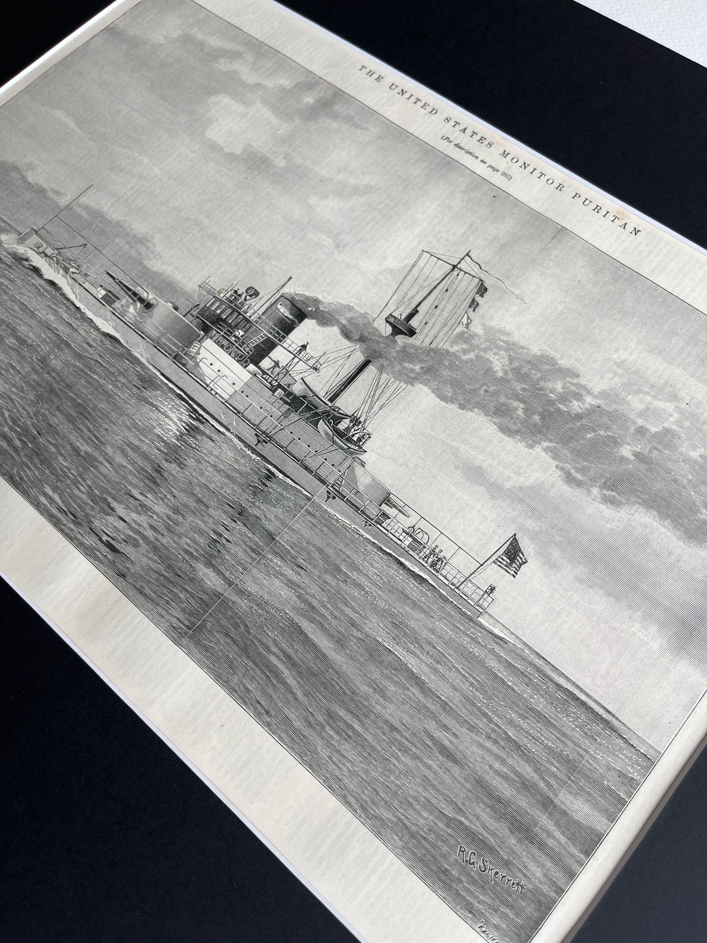 Der puritanische Druck des United States Monitor aus The Engineer aus dem Jahr 1897