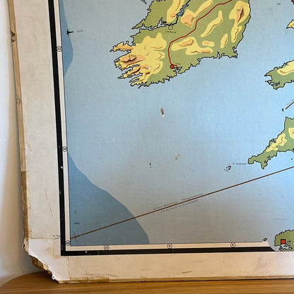 Vintage schoolplaat Groot-Brittannië en Ierland. Noordhoff jaren ‘50.