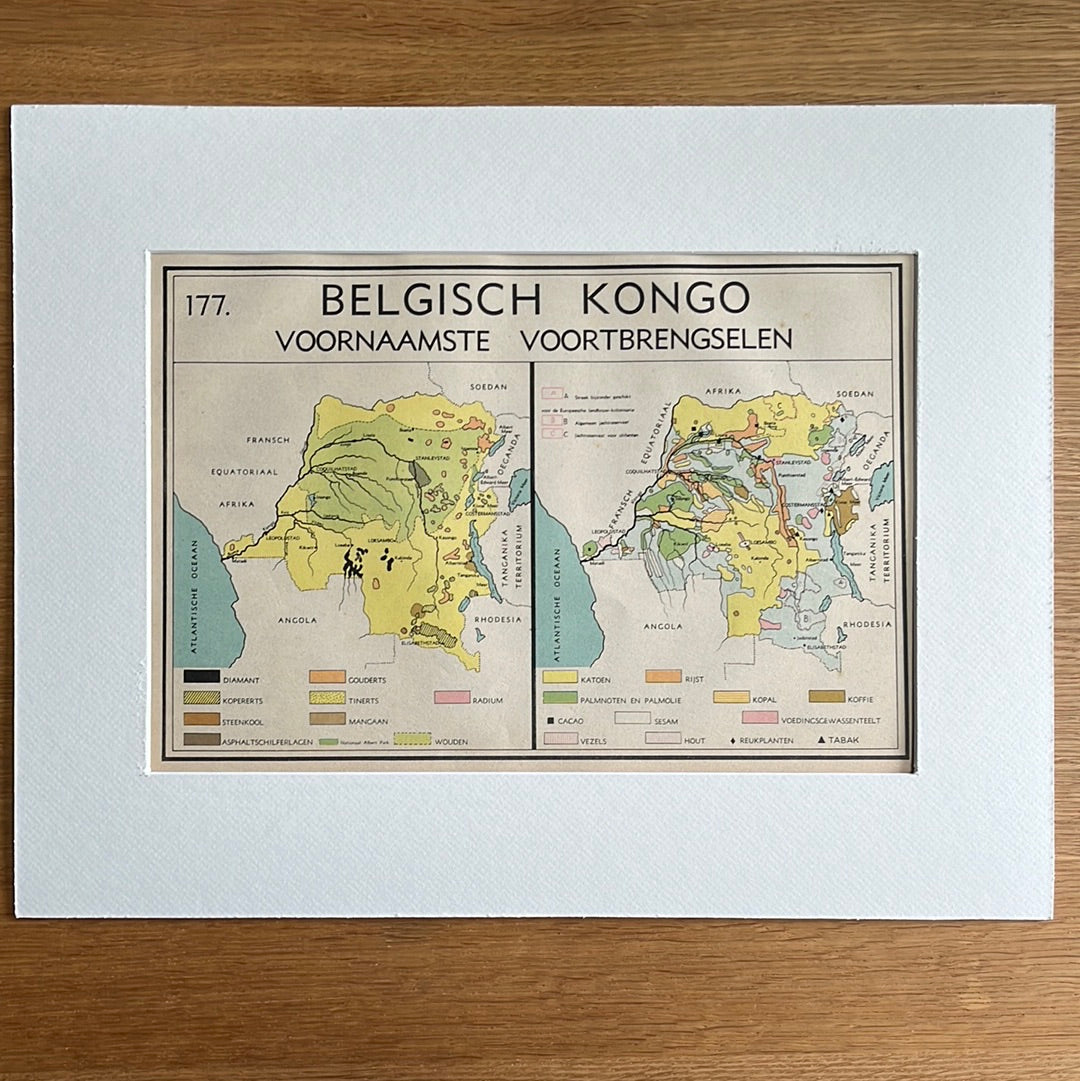 Belgisch Congo voornaamste voortbrengselen 1939