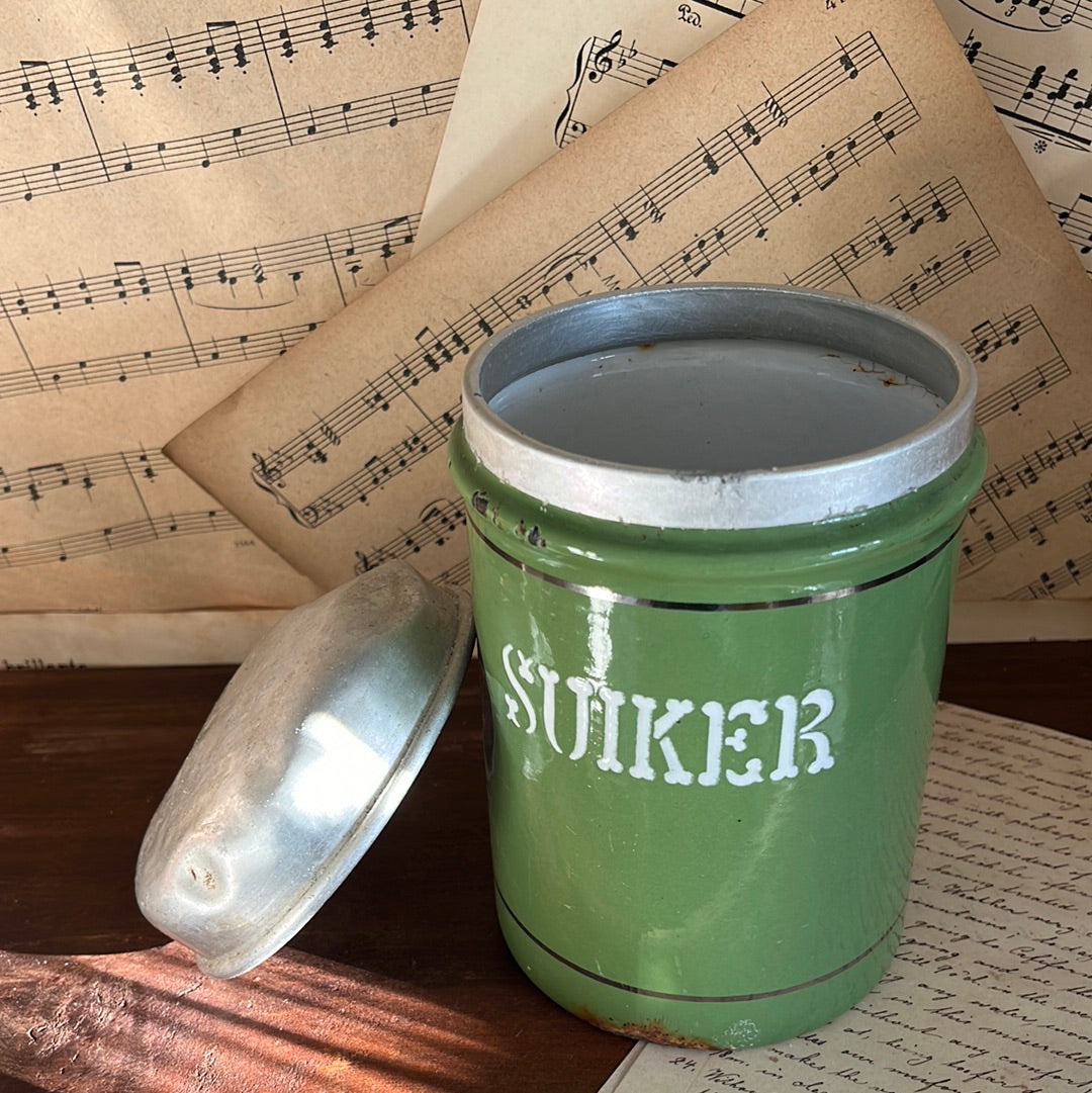 Groen suikerblik emaille