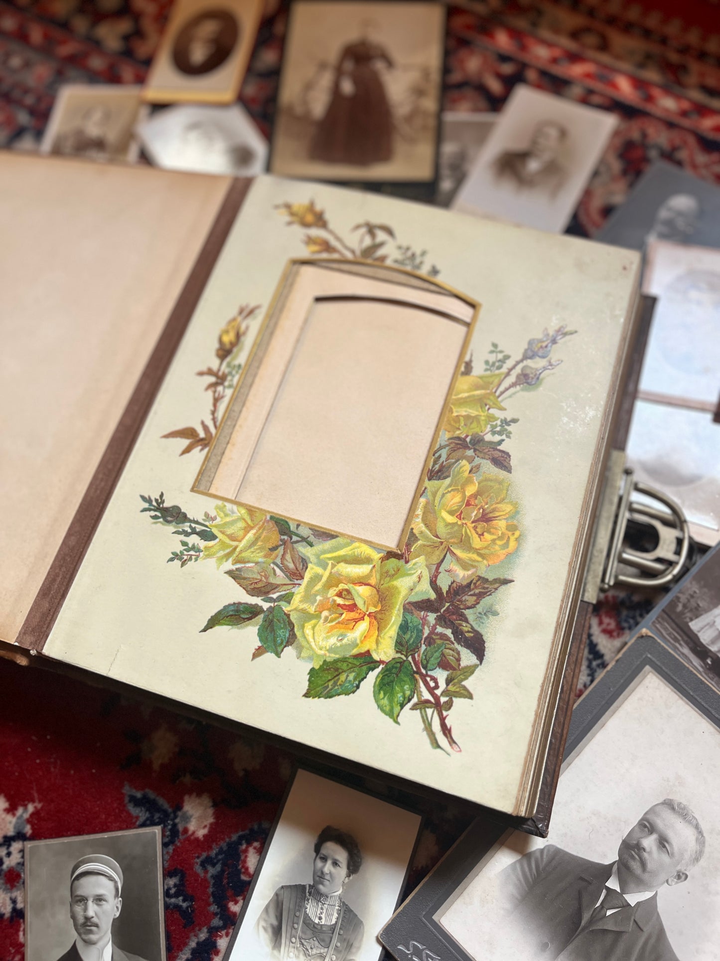 Antiek art deco fotoalbum kabinetkaarten