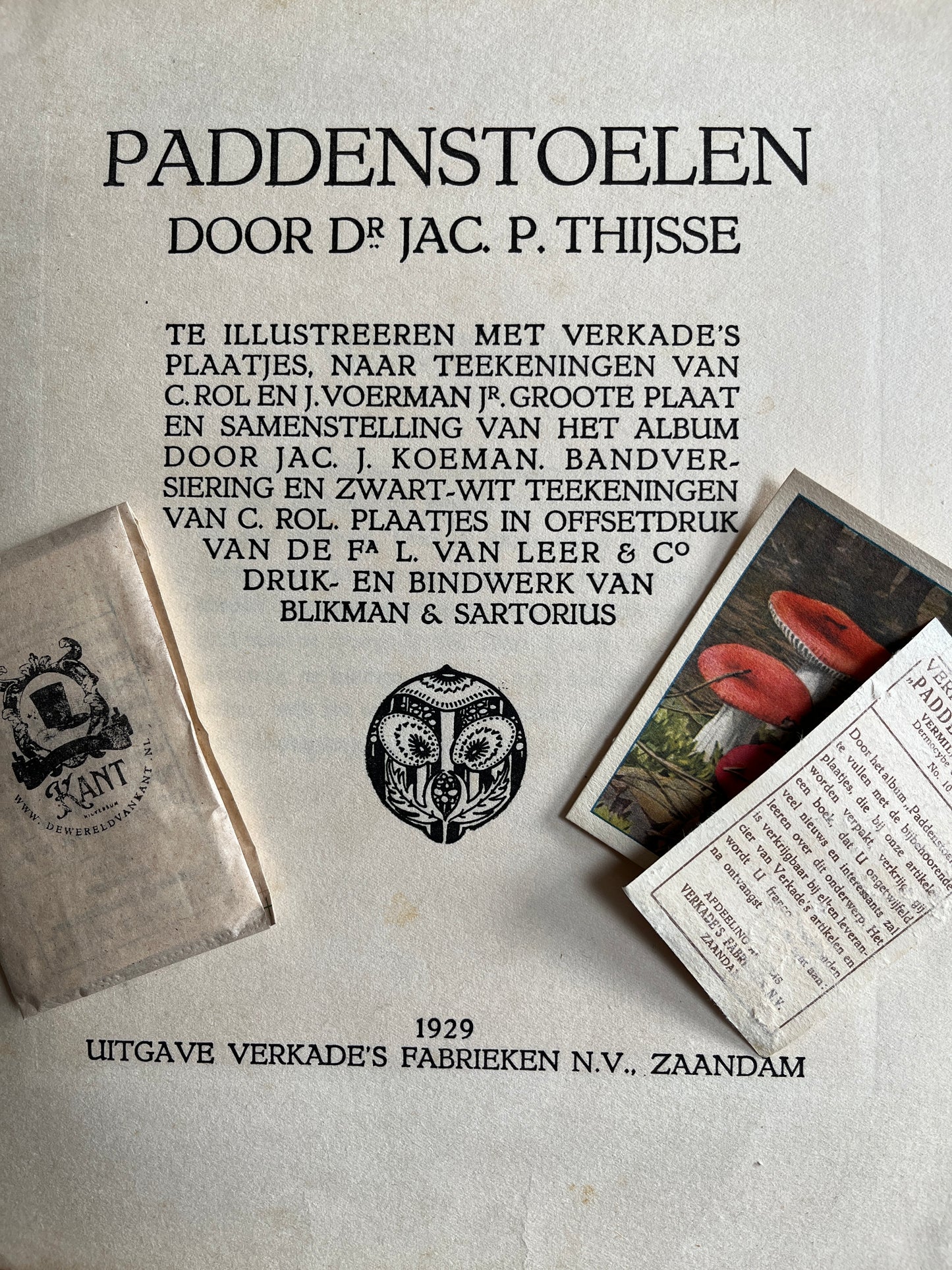 6 Verkade plaatjes Paddenstoelen 1929 (109-114)