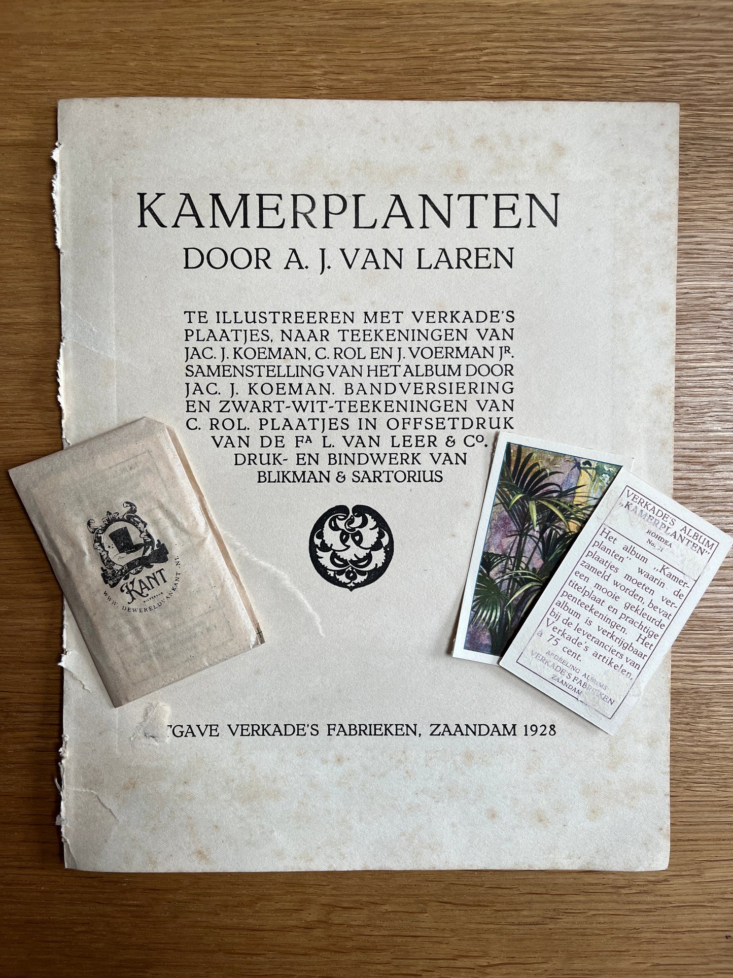 6 Verkade plaatjes Kamerplanten 1928 (43-48)