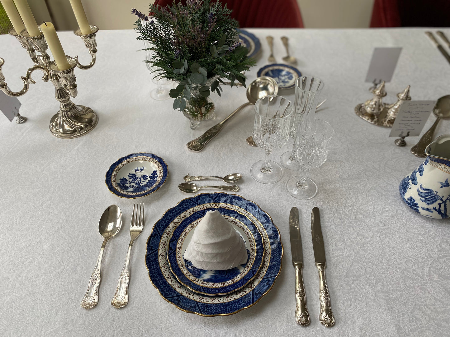 Verzilverde kandelaar vier armen