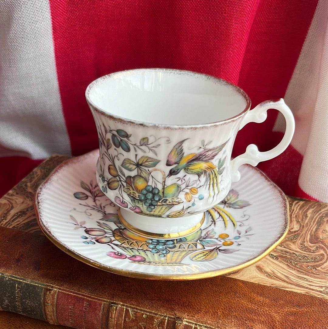 Elizabethan fruit basket cup and saucer ladies