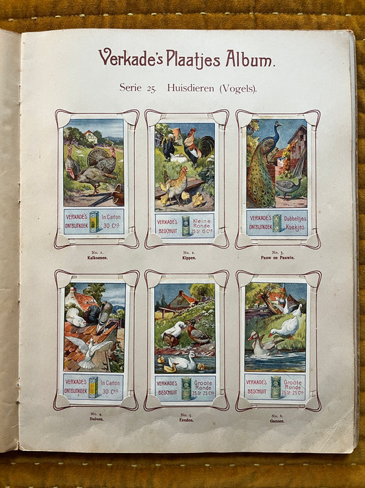 Verkade Plaatjesalbum 2 (1904) losse plaatjes Serie 25 Huisdieren