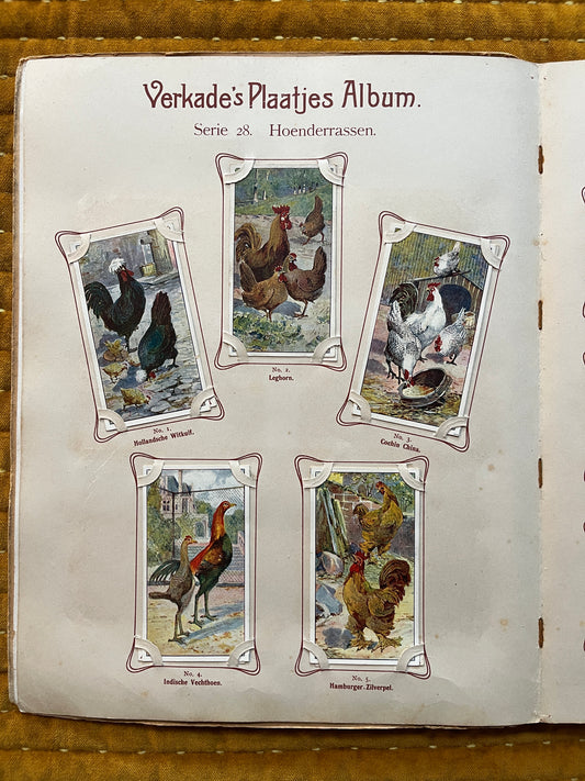 Verkade Plaatjesalbum 2 (1904) losse plaatjes Serie 28 Hoenderrassen