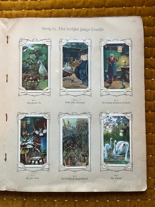 Verkade Plaatjesalbum 3 (1905) losse plaatjes Serie 61 Het leelijke jonge Eendje