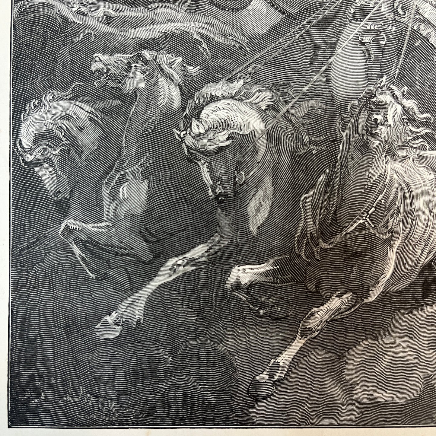 Vision von Zacharias. Original Holzstich von Gustave Doré aus dem Jahr 1875.