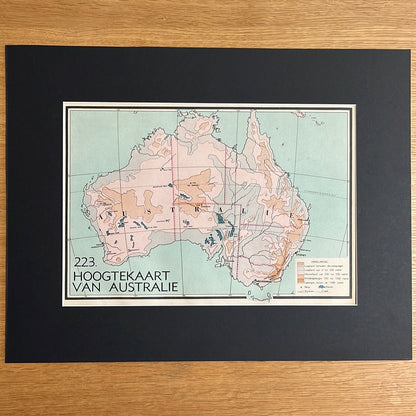 Hoogtekaart van Australië 1939