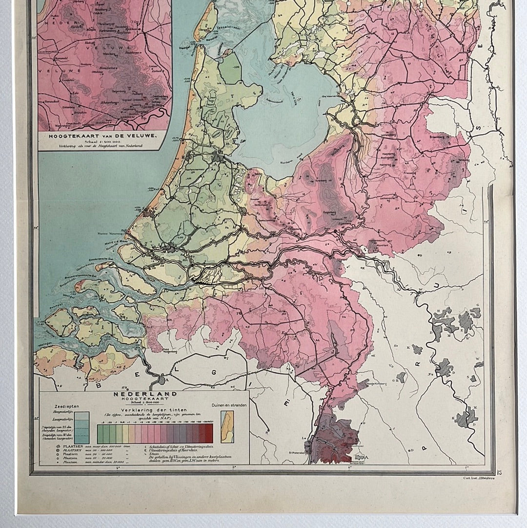 Nederland hoogtekaart 1932