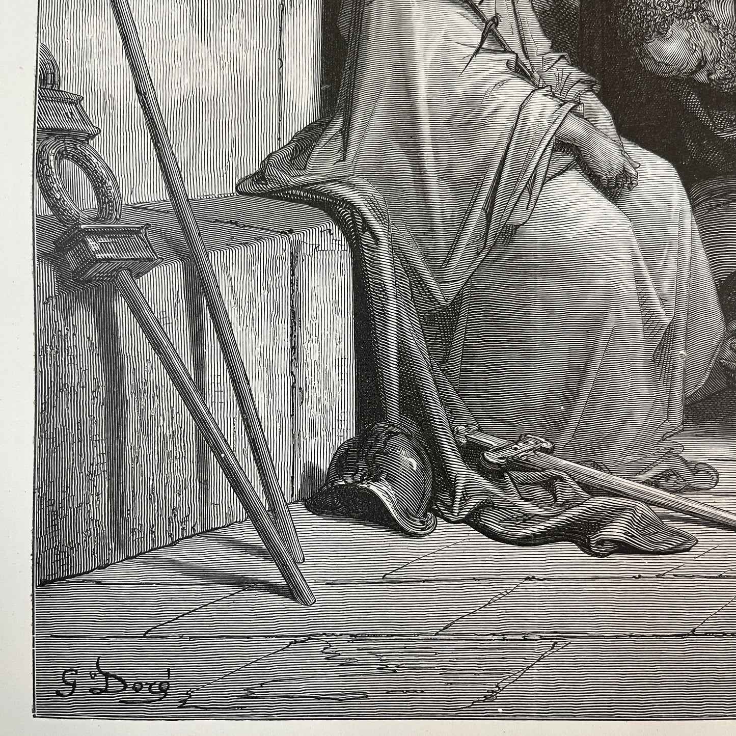 Jesus Mocked. Original wood engraving by Gustave Doré from 1875.