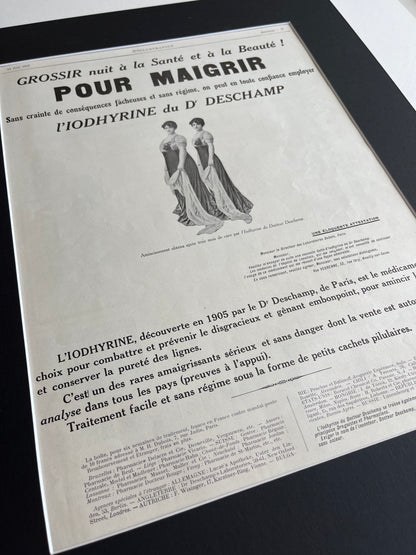 Franse reclame: Pour maigrir (L’illustration uit 1913)