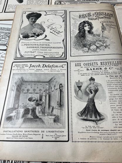 Vintage Franse reclame pagina’s uit L’illustration