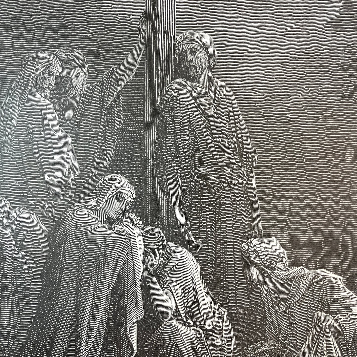 Jesus van het kruis afgenomen. Originele houtgravure van Gustave Doré uit 1875.