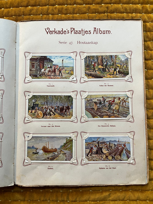 Verkade Plaatjesalbum 2 (1904) losse plaatjes Serie 47 Houtaankap