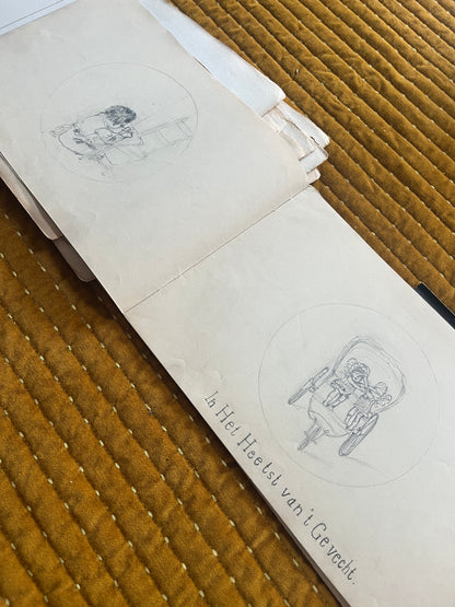 Antiek Schetsboek met prenten