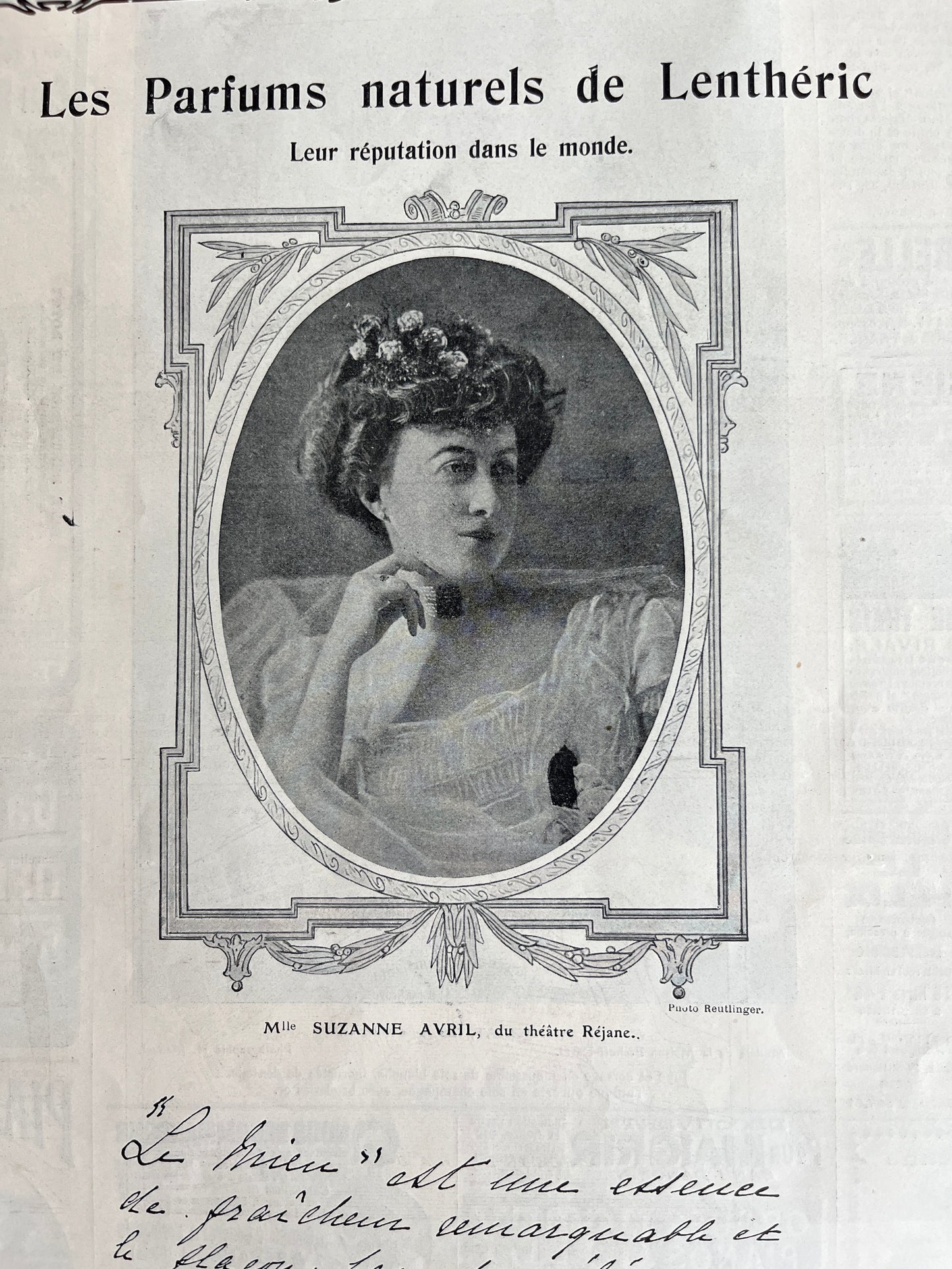 Franse reclame: Les Parfums naturals de Lenthéric (L’illustration uit 1907)