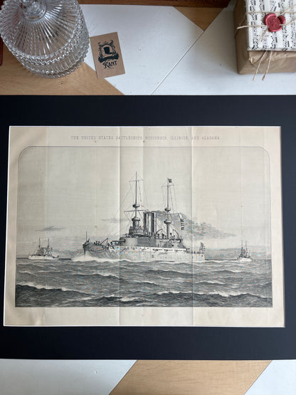 The United States battleships Wisconsin, Illinois and Alabama prent uit The Engineer uit 1897