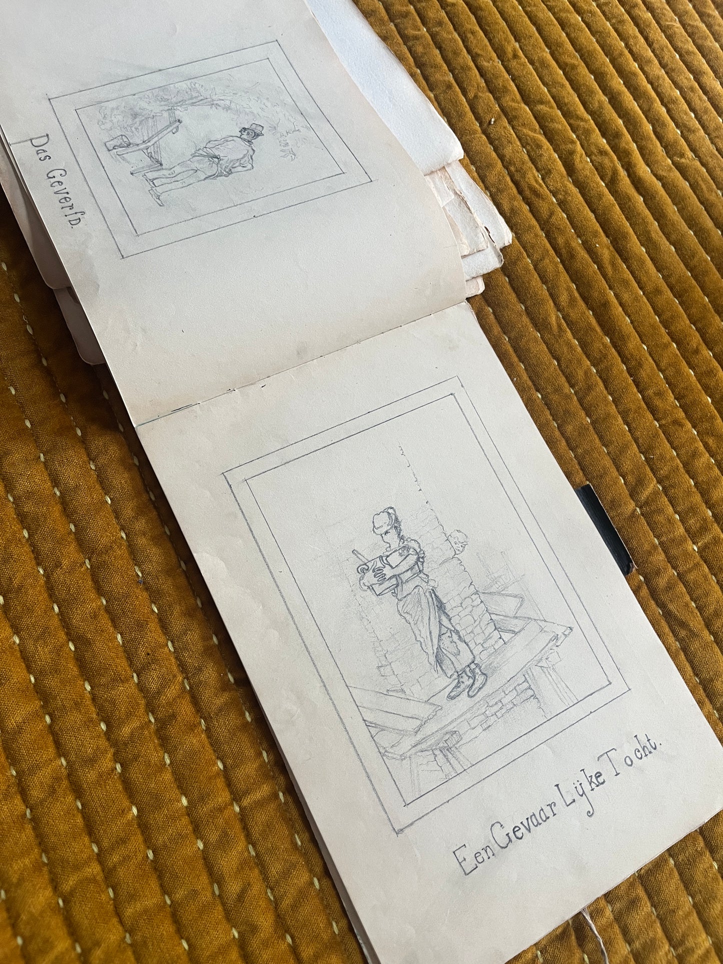 Antiek Schetsboek met prenten