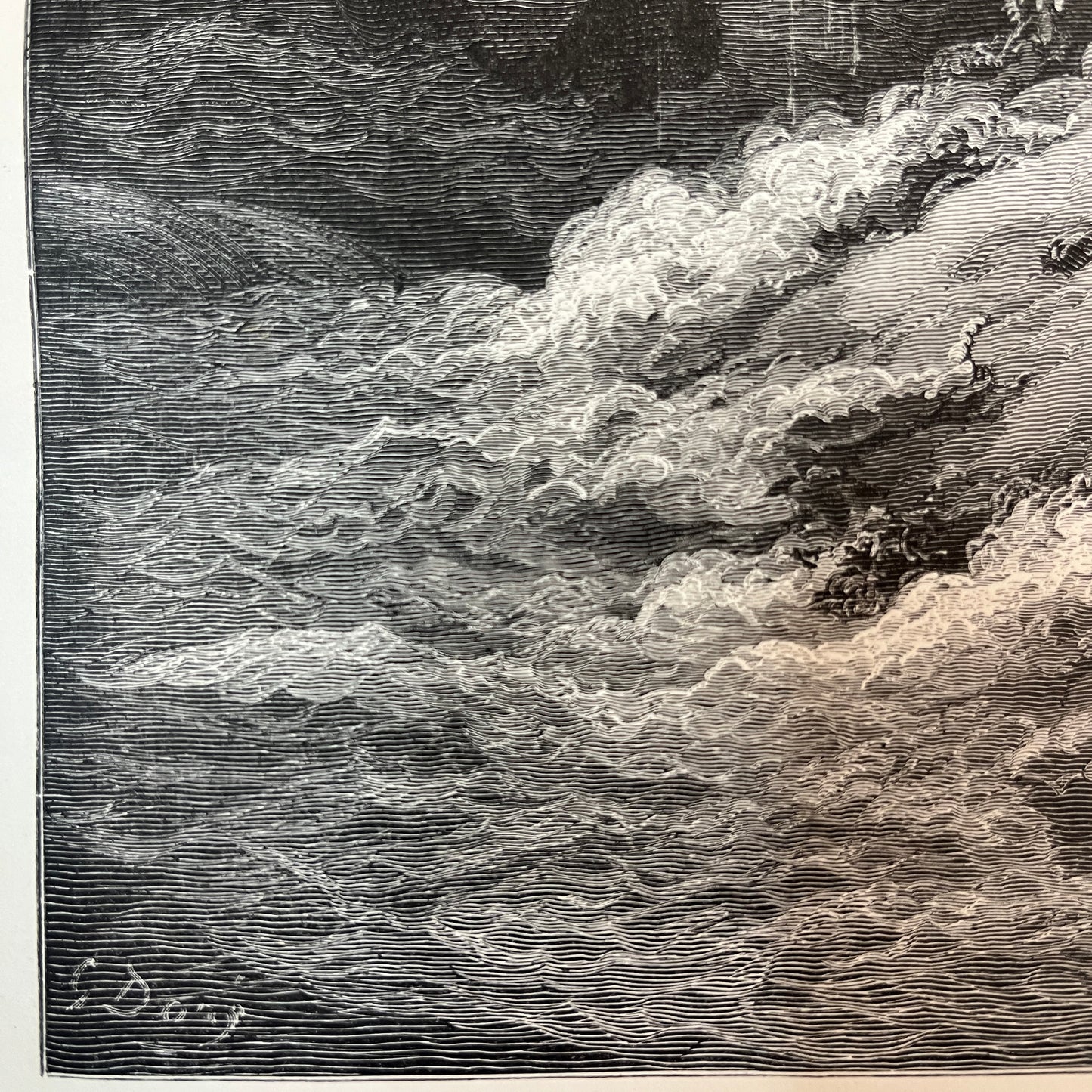 Jonah wird vom Wal hinausgeworfen. Original Holzstich von Gustave Doré aus dem Jahr 1875.