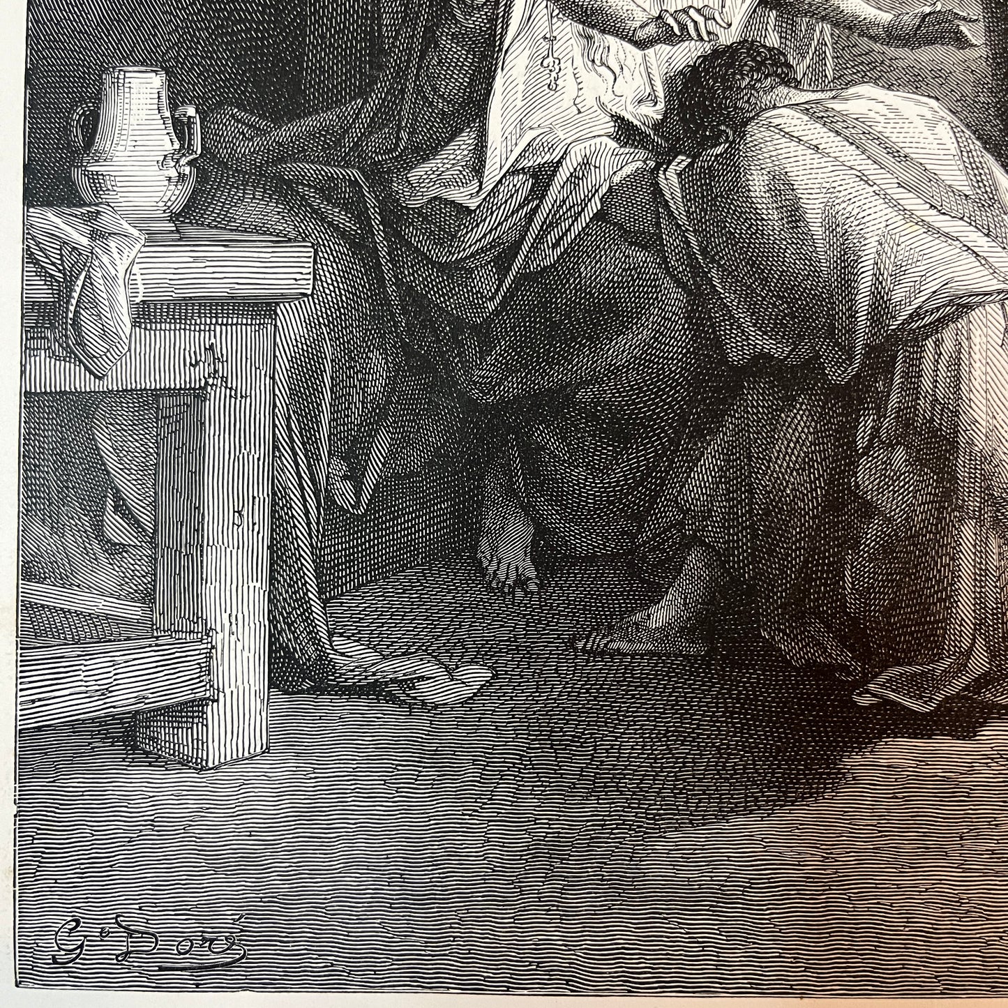 Isaac zegent Jacob. Originele houtgravure van Gustave Doré uit 1875.