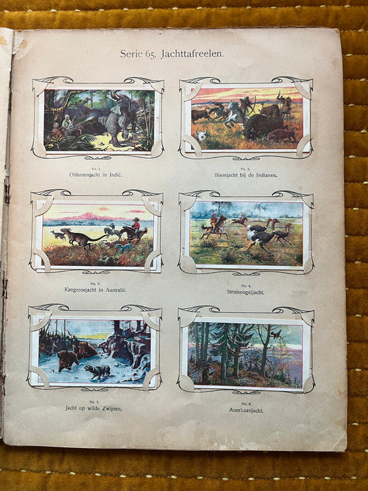 Verkade Plaatjesalbum 3 (1905) losse plaatjes Serie 65 Jachttafreelen