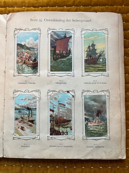 Verkade Plaatjesalbum 3 (1905) losse plaatjes Serie 55 Ontwikkeling der Scheepvaart