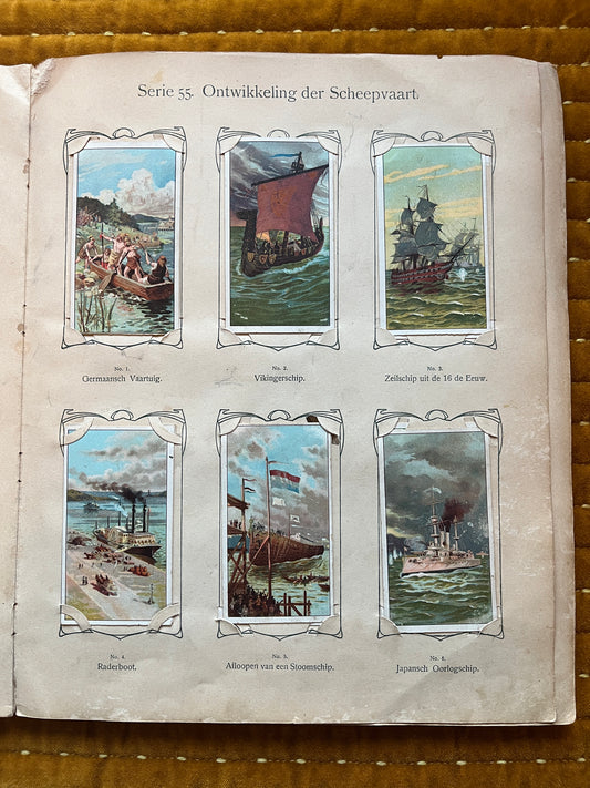 Verkade Plaatjesalbum 3 (1905) losse plaatjes Serie 55 Ontwikkeling der Scheepvaart