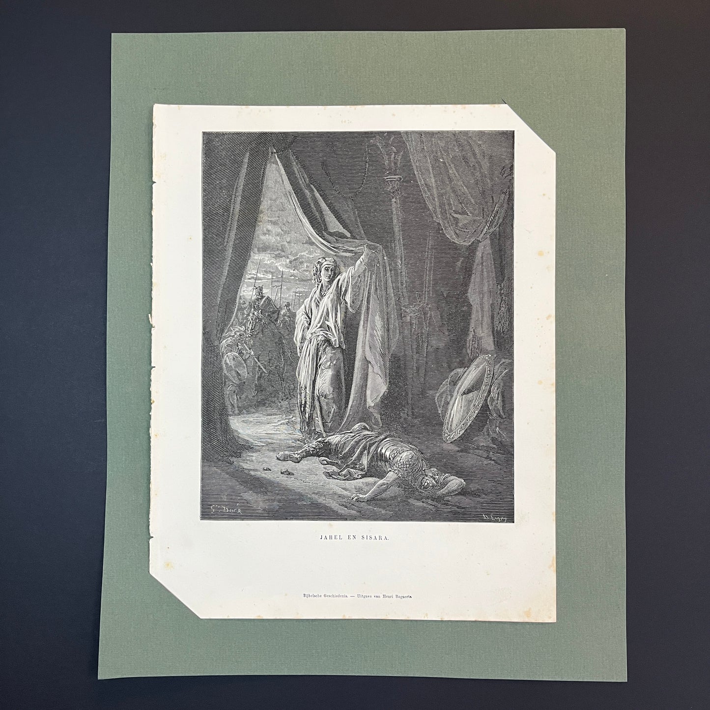 Jahel en Sisara. Originele houtgravure van Gustave Doré uit 1875.