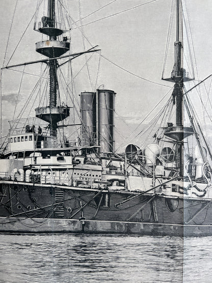 Her Majesty's first-class battleship Renown prent uit The Engineer uit 1897