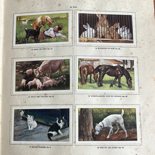 6 Verkade plaatjes De boerderij 1936 (13-18)