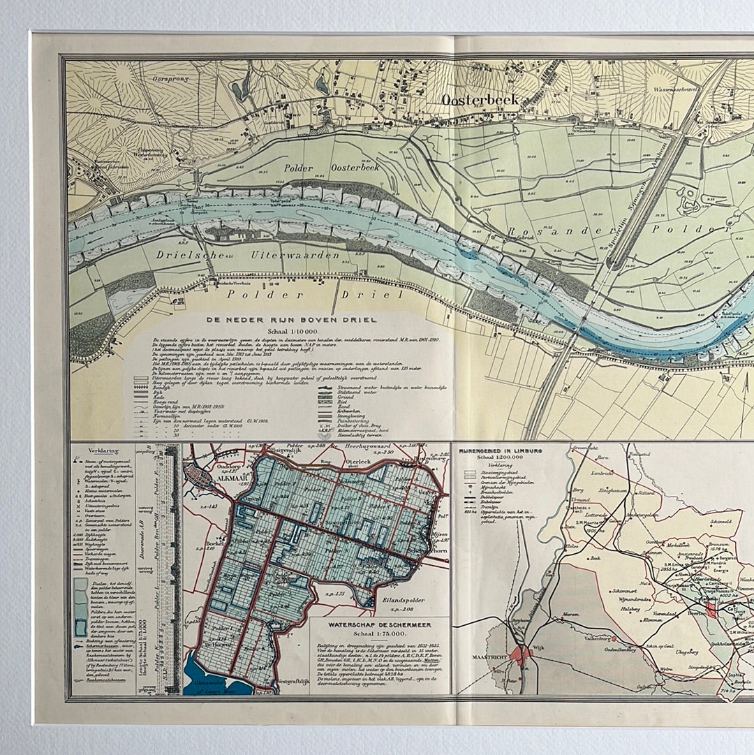 De Neder-Rijn boven Driel, Mijngebied Limburg en Waterschap De Schermeer 1932