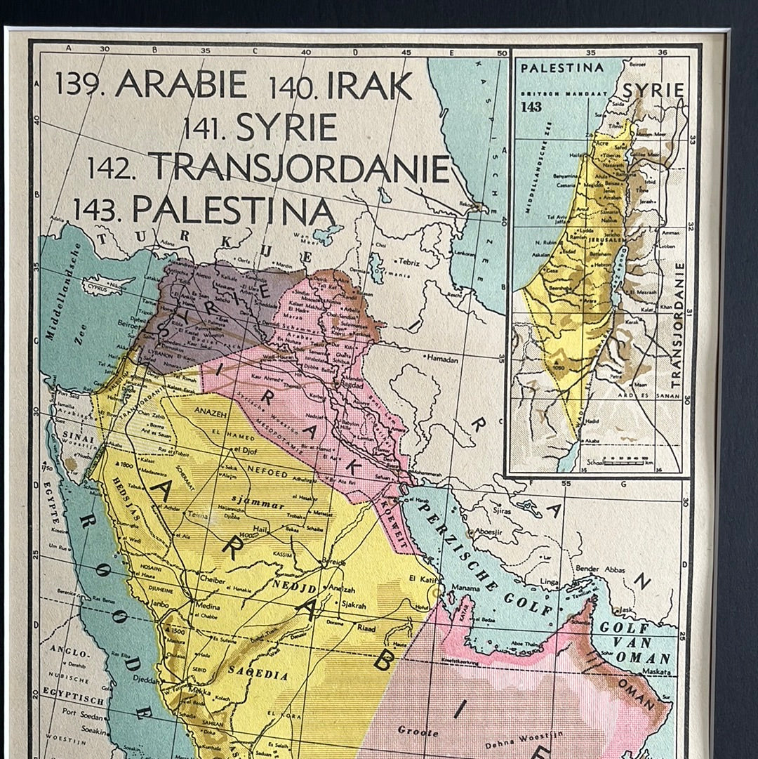 Arabië, Irak, Syrië, Transjordanië en Palestina 1939