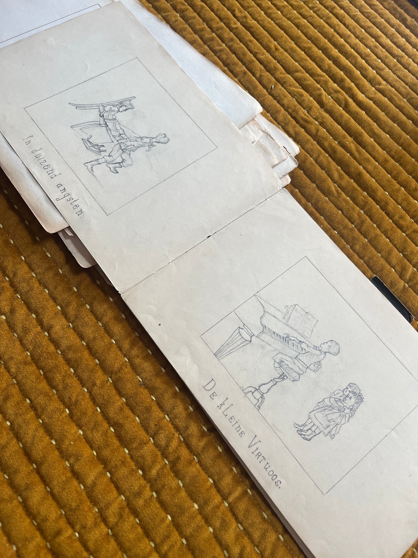 Antiek Schetsboek met prenten