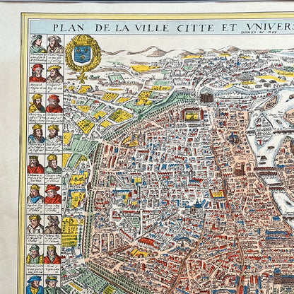 Antique map of Paris in 1698