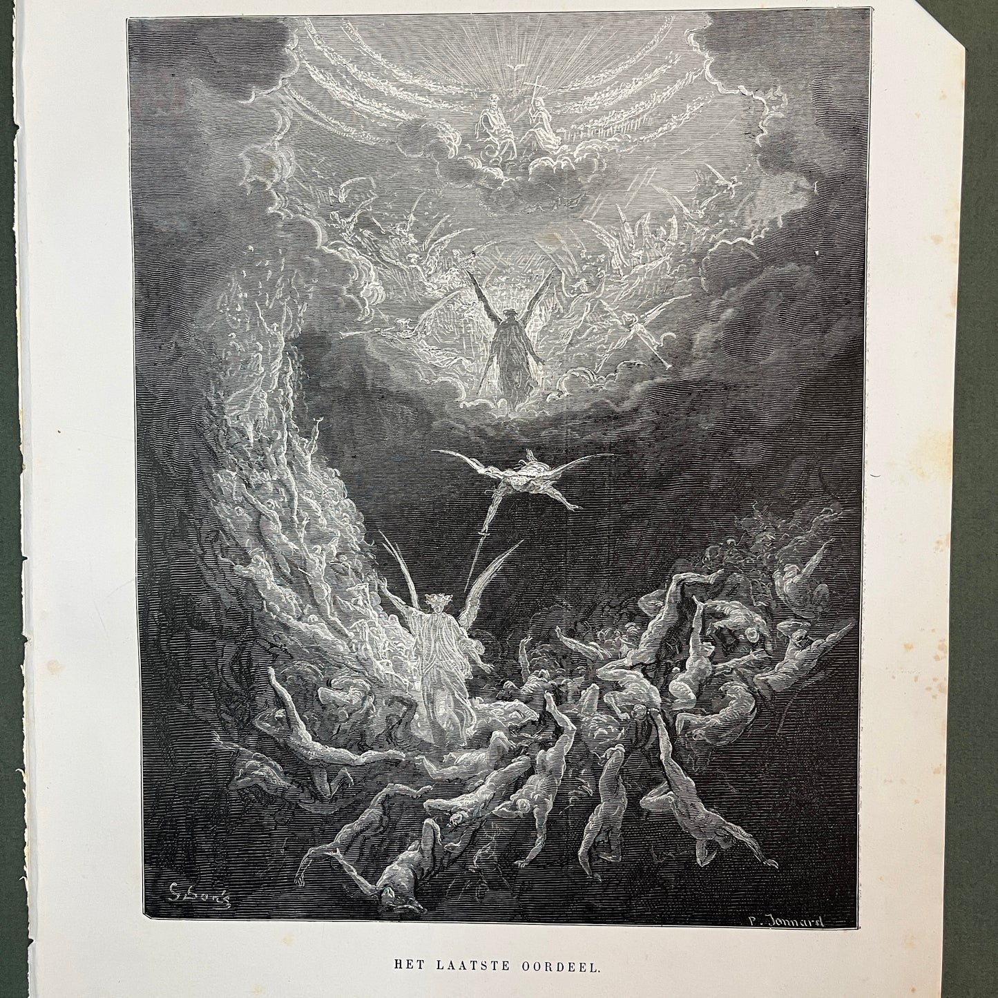 The Last Judgement. Original wood engraving by Gustave Doré from 1875.