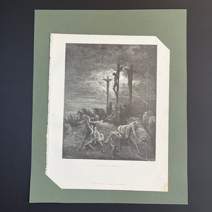 Dood van Christus. Originele houtgravure van Gustave Doré uit 1875.