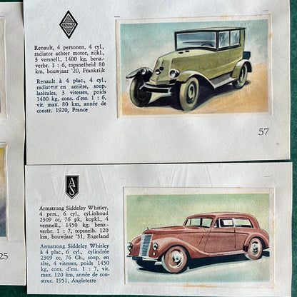 4 Autobilder: Ford, Staunau, Renault, Armstrong