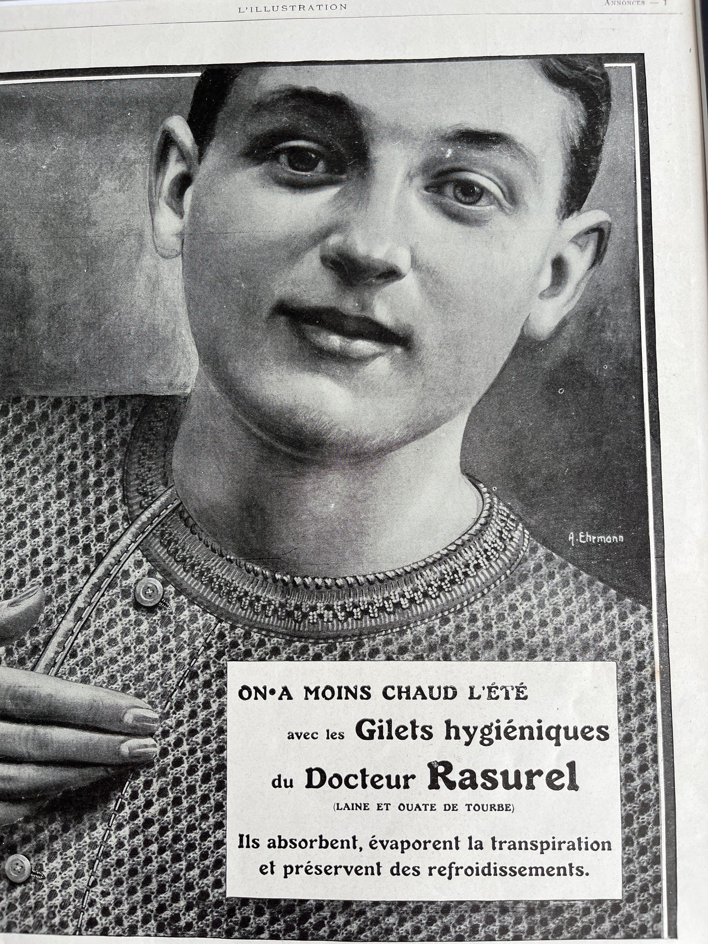 Franse reclame: Docteur Rasurel jongen (L’illustration uit 1913)