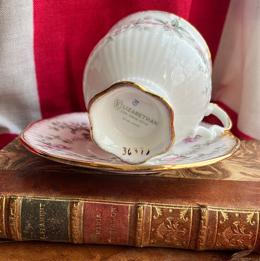 Elizabethan light pink flower cup and saucer ladies