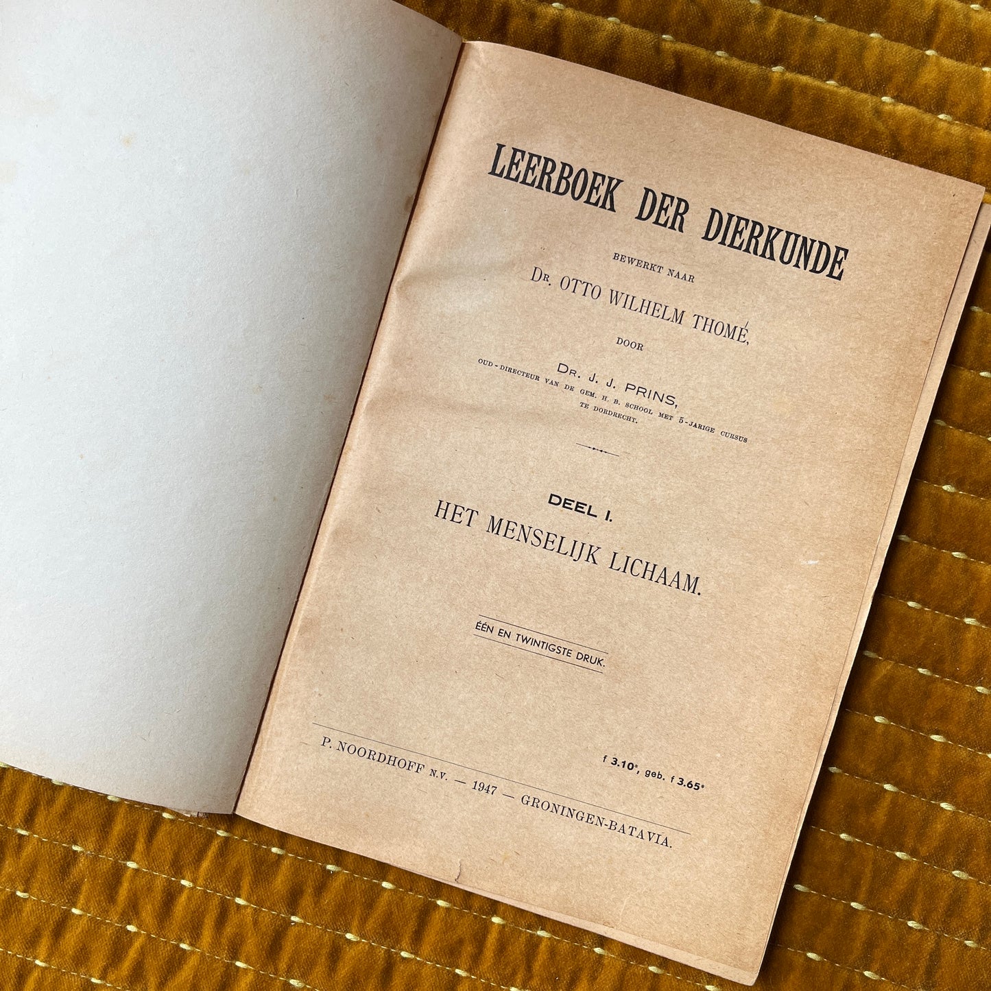 Leerboek der dierkunde Deel I Het menselijk lichaam 1947