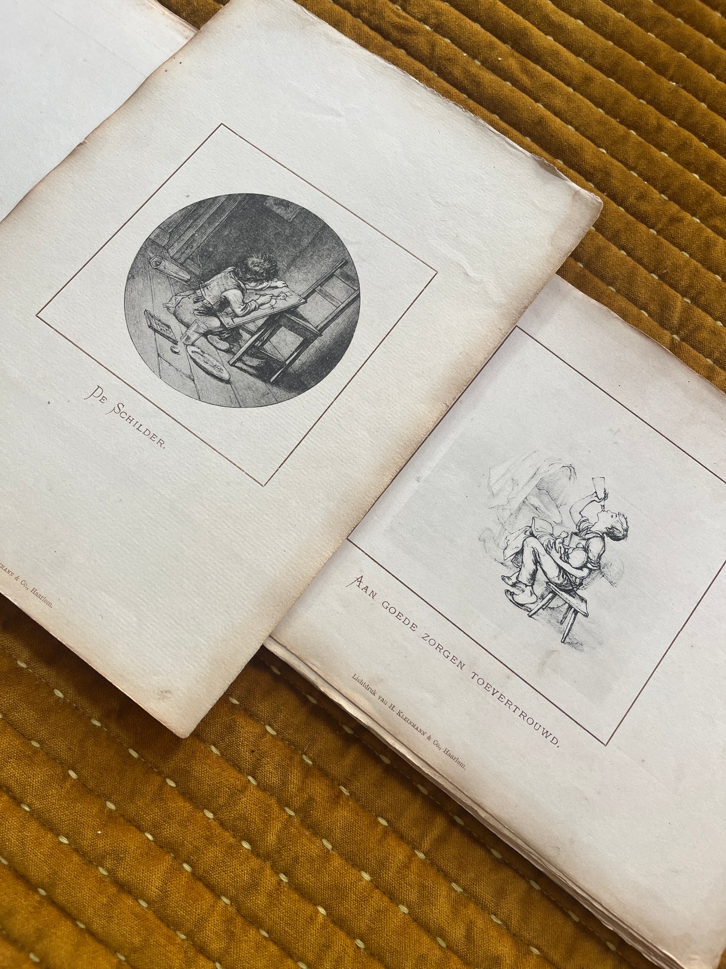 Antiek Schetsboek met prenten