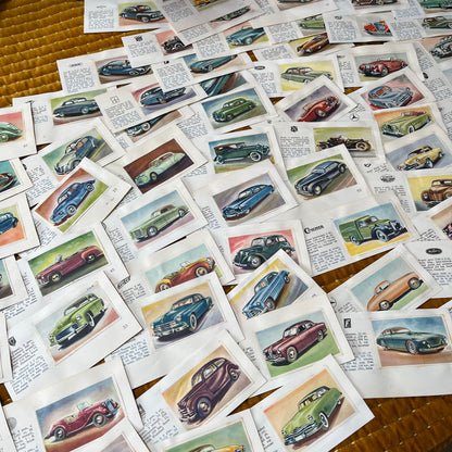 Vintage autoplaatjes 1952