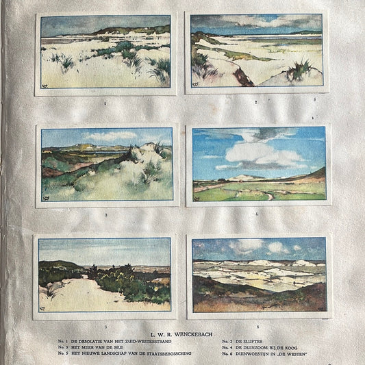 6 Verkade plaatjes Texel 1927 (1-6)