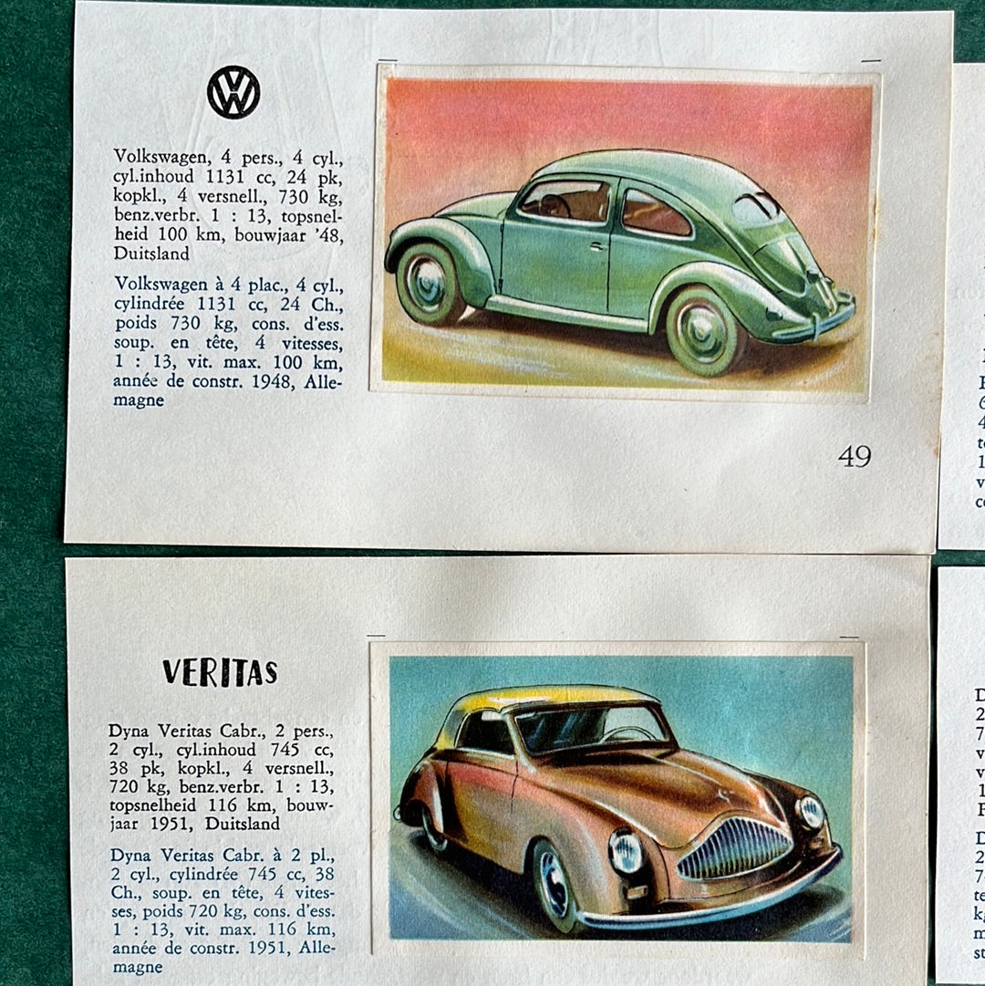4 Autoplaatjes: Volkswagen, Dyna, Rolls Royce, Dyna