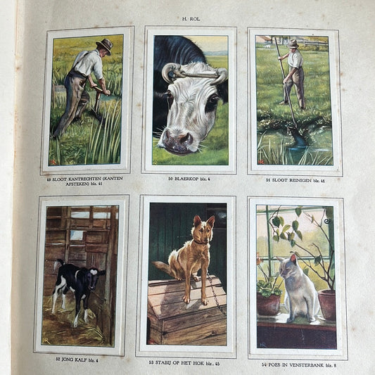 6 Verkade plaatjes De boerderij 1936 (49-54)